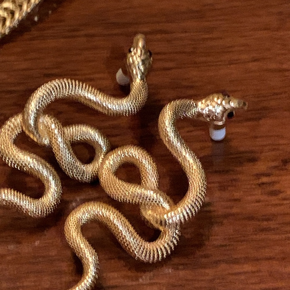 Gold Snake Reptile rare sexy , unique earrings, must have! Brand new condition!